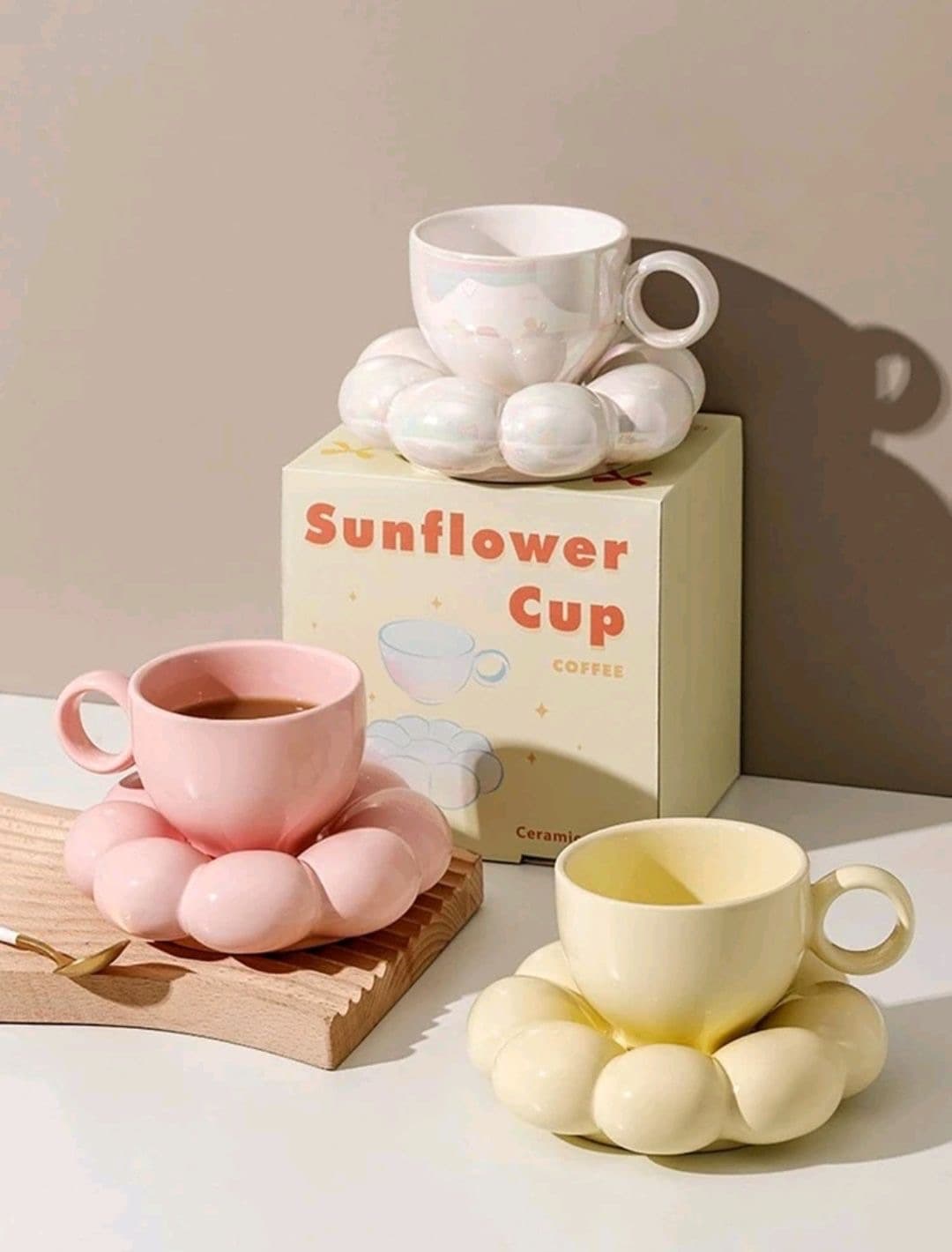 Sunflower ceramic cups